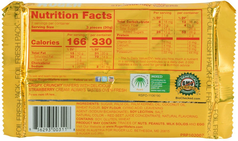 RUGER: Strawberry Wafers, 2.125 oz
