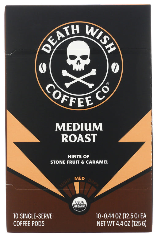 DEATH WISH COFFEE: Single Serve Medium Roast Coffee, 10 cp - No Brand For Less