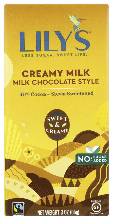 LILY'S SWEETS: Creamy Milk Bar 40% Chocolate, 3 oz
