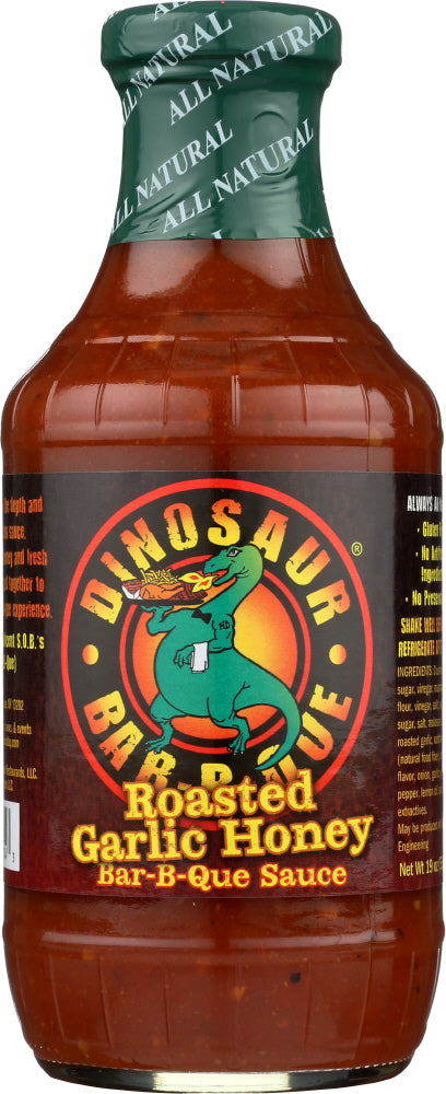 DINOSAUR: Sauce Honey Bar-B-Que Roasted Garlic, 19 oz - No Brand For Less