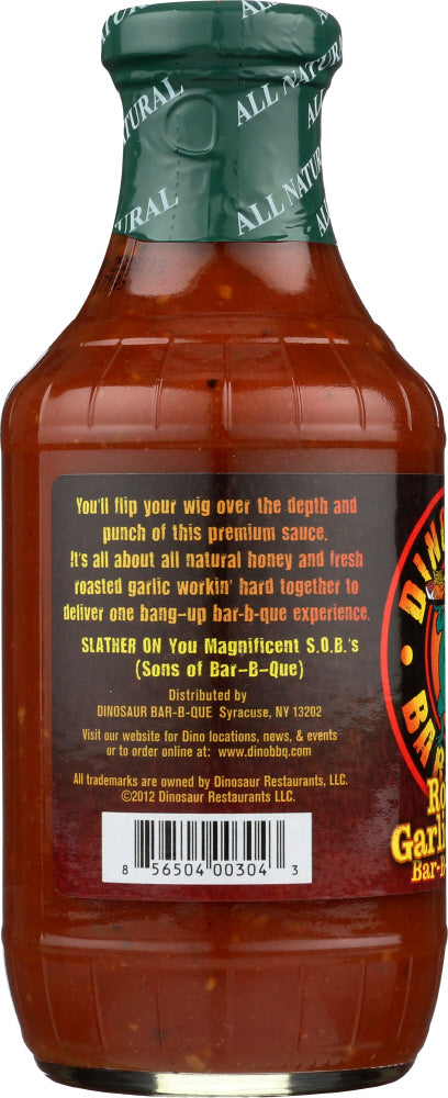 DINOSAUR: Sauce Honey Bar-B-Que Roasted Garlic, 19 oz - No Brand For Less