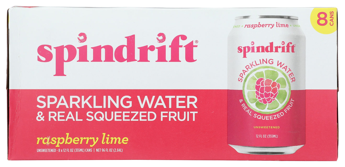 SPINDRIFT: Raspberry Lime Sparkling Water 8Pk, 96 fo