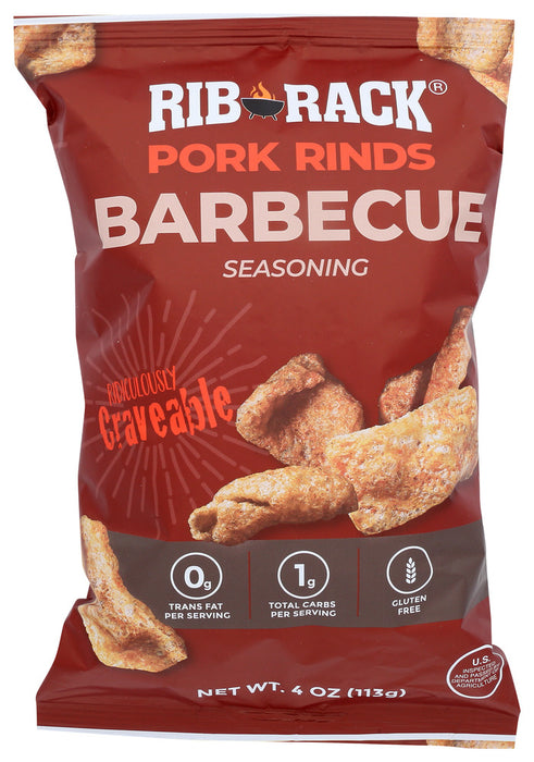 RIB RACK: Barbecue Pork Rinds, 4 oz