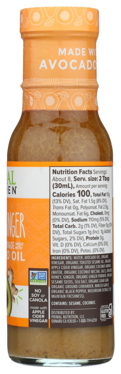 PRIMAL KITCHEN: Sesame Ginger Vinaigrette and Marinade, 8 oz