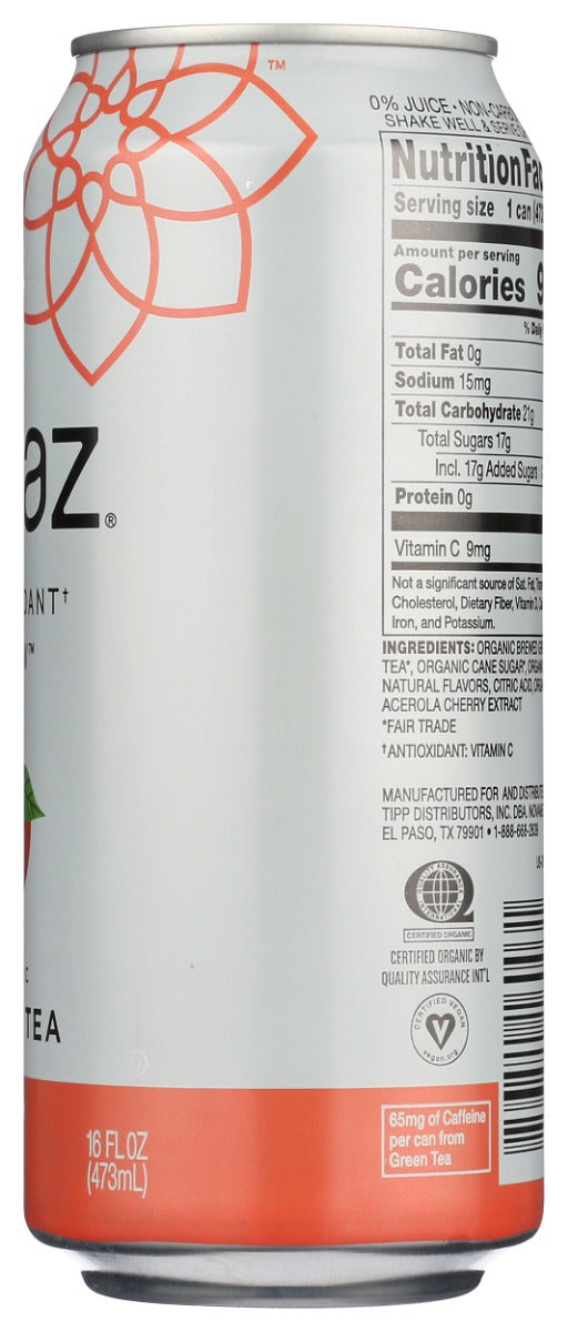 STEAZ: Organic Green Tea Peach Flavored, 16 oz