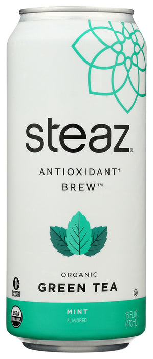 STEAZ: Organic Iced Green Tea Mint Lightly Sweetened, 16 oz