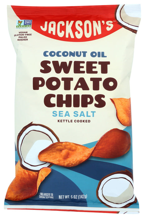 JACKSONS CHIPS: Sea Salt Sweet Potato Chips With Coconut Oil, 5 oz
