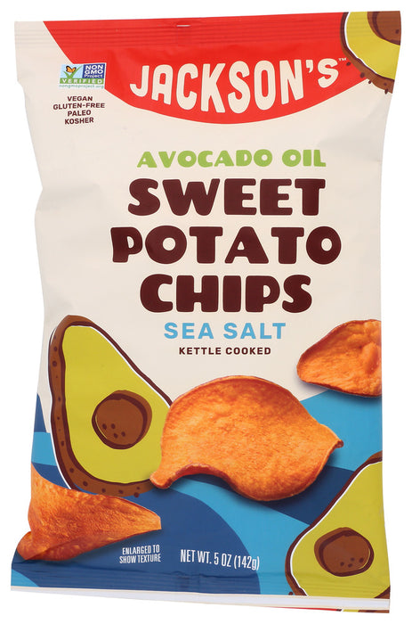 JACKSONS CHIPS: Sea Salt Sweet Potato Chips with Avocado Oil, 5 oz