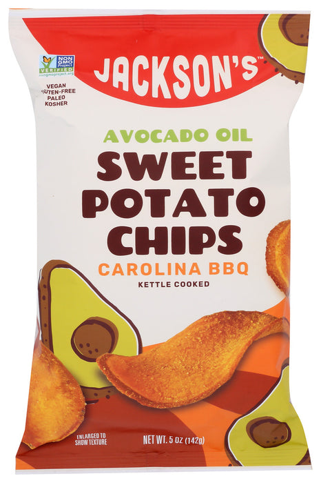 JACKSONS CHIPS: Carolina Bbq Sweet Potato Chips with Avocado Oil, 5 oz
