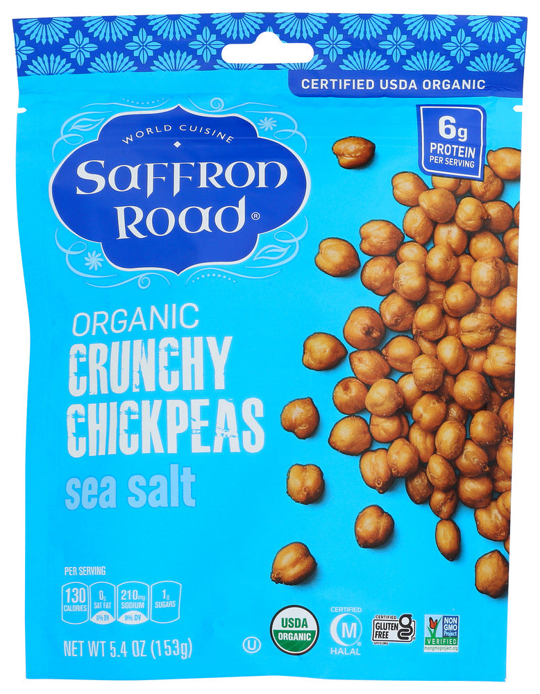 SAFFRON ROAD: Crunchy Sea Salt Chickpeas, 6 oz