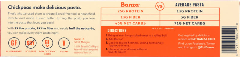 BANZA: Pasta Spaghetti, 8 oz