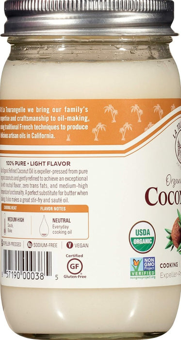 LA TOURANGELLE: Organic Refined Coconut Oil, 14 fl oz