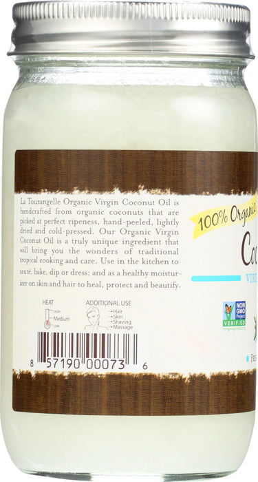 LA TOURANGELLE: Virgin & Unrefined Coconut Oil, 14 oz