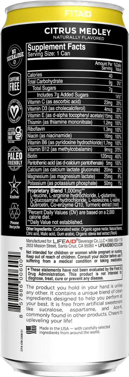 LIFEAID BEVERAGE: Fitaid Sports Recovery Citrus Medley, 12 fo