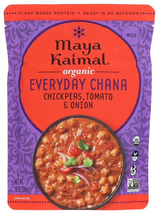 MAYA KAIMAL: Chickpeas Tomato & Onion Organic Everyday Chana, 10 oz