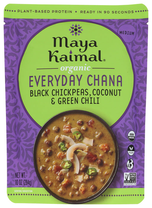MAYA KAIMAL: Black Chickpeas Coconut & Green Chili Organic Everyday Chana, 10 oz