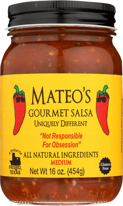 MATEO'S: Gourmet Salsa Medium, 16 Oz