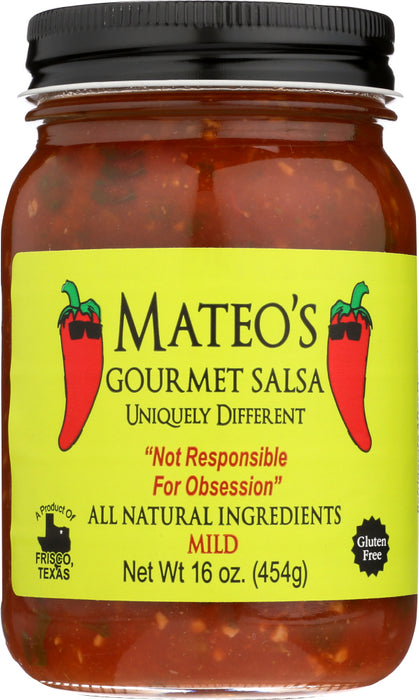 MATEO'S: Gourmet Mild Salsa, 16 Oz