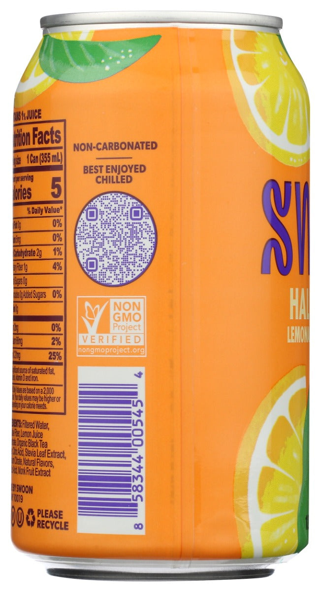 SWOON: Lemonade Half Tea Zero Sg, 12 fo
