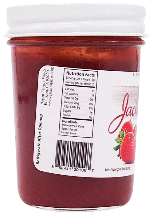 JACKIES JAMS: Strawberry Jam, 8 oz
