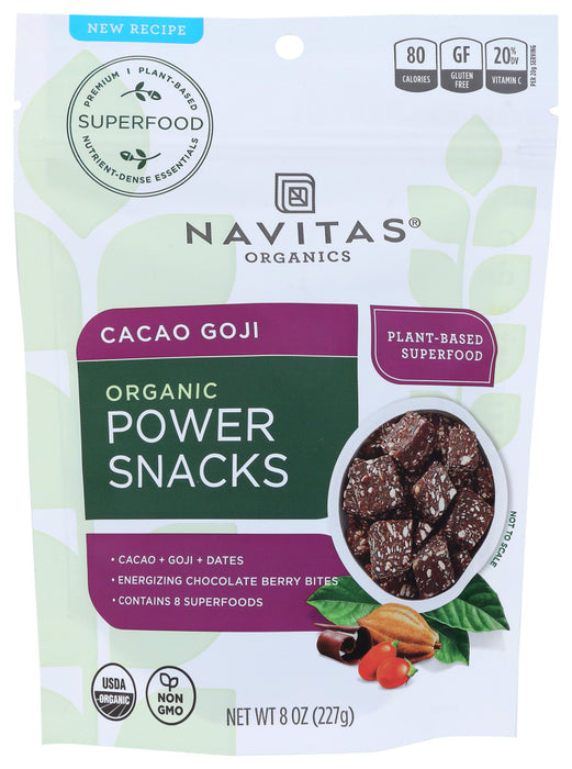 Snack - Cacao Goji
Navitas Naturals Cacao Goji Power Snacks are made from the most nutrient dense functional superfoods including cacao, maca, chia, and camu-camu. We sustainably source the most nutritious, wholesome and delicious ingredients available, and now we've combined them into flavorful grab-and-go snacks that you can enjoy anywhere.