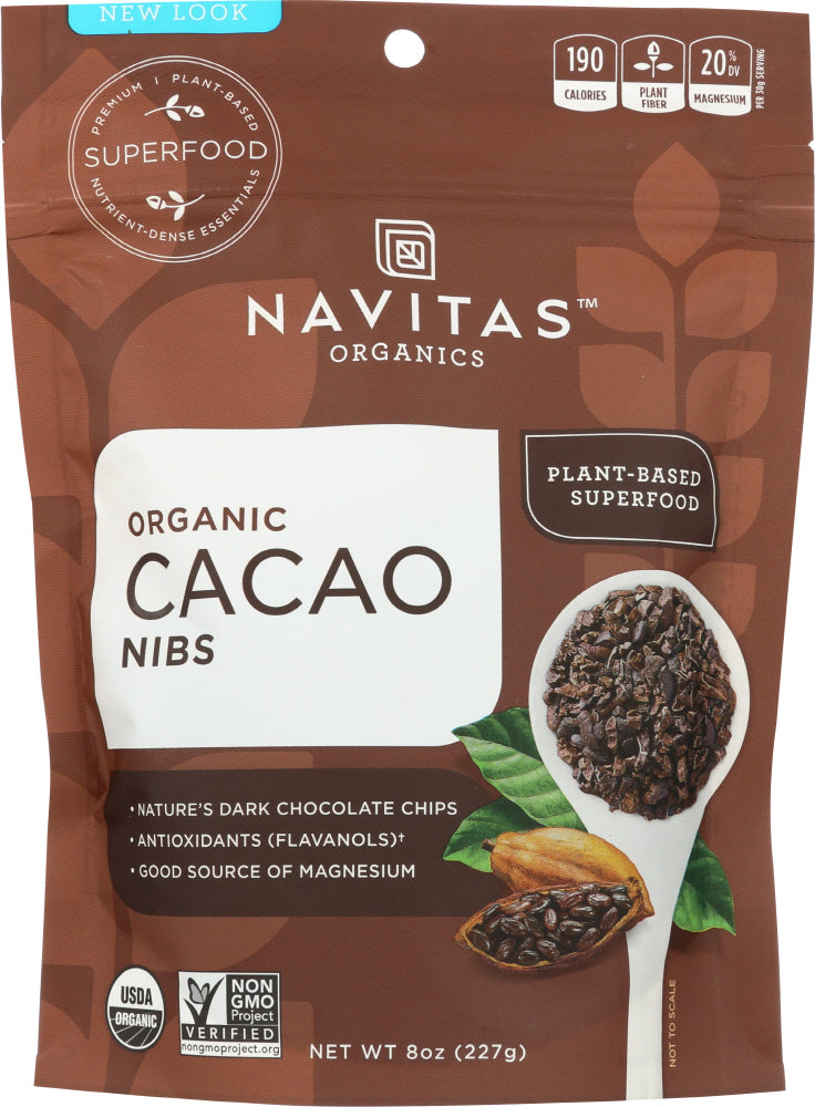 Cacao Nibs
Peeled and crumbled from whole cacao beans, Navitas Naturals Cacao Nibs are &ldquo;nature's chocolate chips." Crunchy cacao nibs provide pure chocolate flavor and they're a rich source of antioxidants, vitamins, minerals and fiber. Cacao nibs are a tasty snack right out of the bag, or add them to cookies, trail mix, smoothies and ice cream.