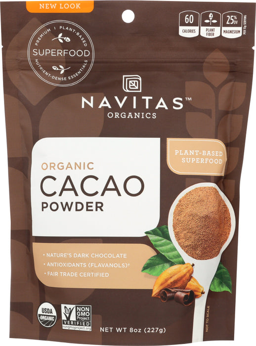 Cacao Powder
Cacao is a top source of antioxidants, and it contains an abundance of magnesium and iron. To make our cacao powder, the finest cacao beans are milled at low temperature to protect the nutrients and flavor. Our cacao powder is a healthy alternative to conventional over-processed &ldquo;cocoa&rdquo; used for baking, hot chocolate, desserts and smoothies. 