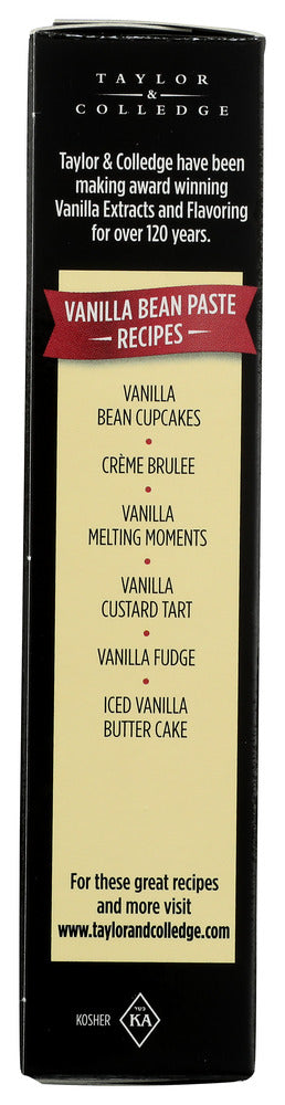 TAYLOR & COLLEDGE: Organic Vanilla Bean Paste with Seeds, 1.7 oz