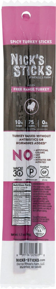This ain't your Grandma's Thanksgiving turkey. Our Spicy Turkey flavor is full of the same health and nutrition benefits of our turkey sticks”with a spicy kick! Flavored with all-natural Redmond Season Salt and jalapeño peppers. You won't find a trace of nitrates, dyes, antibiotics, or hormones in our free-range birds. We guarantee they're the tastiest free-range, clean eating, protein-packed turkey stick on the market.