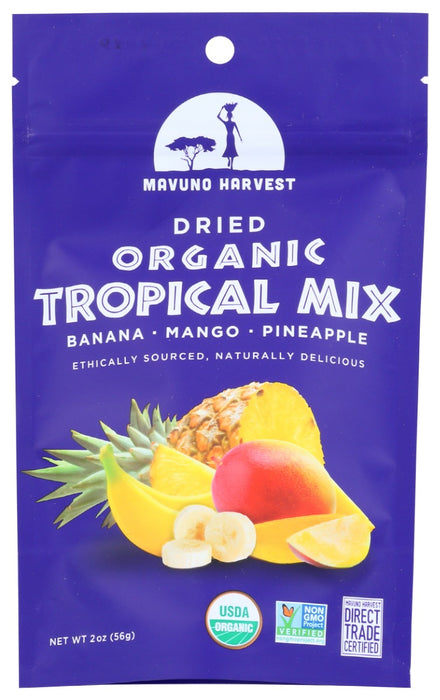 Time to tango with this tropical trio of organic banana, mango, and pineapple. This tropical mix is the perfect fuel to power you through your day. Snack guilt-free with this delicious mix of organic chewy fruits!