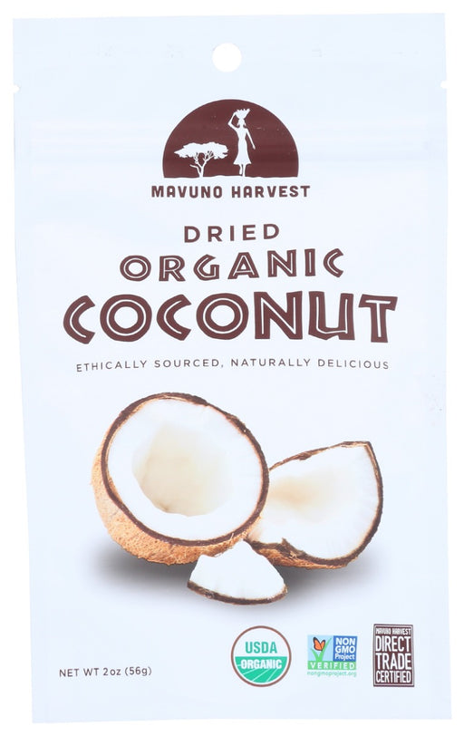 Enjoy a taste of the tropics with our light, crisp, organic coconut slices. Rich in dietary fiber, iron, and zinc, these natural snacks help you feel full, refreshed, and happy. Started by a Peace Corps volunteer, Mavuno Harvest believes in the potential of small-scale African farmers and partners directly with rural farmers in Ghana to avoid waste and sell their full harvest. Mavuno Harvest: Ethically sourced, naturally delicious.