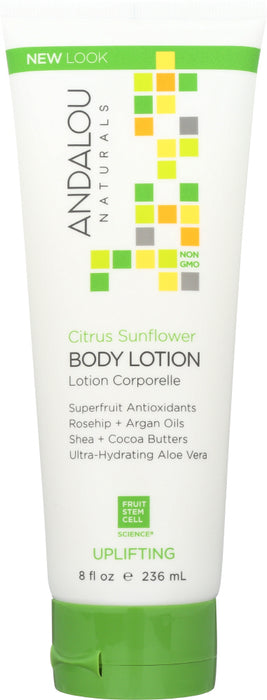 This ultimate skin food blends emollient rich rosehip and argan oils with shea and cocoa butters to nourish, smooth, and soften the appearance of dry skin. Uplifting citrus sunflower delights the senses as superfruit antioxidants and ultra-hydrating aloe vera help protect and uplift skin's moisture barrier for a luxurious, all-over body treatment.