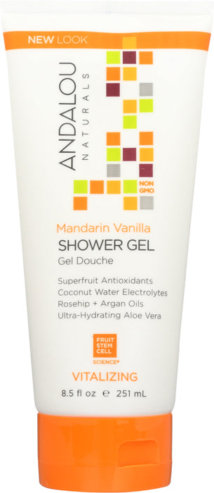 This skin softening gel blends rosehips and argan oils with coconut water and gentle cleansing botanicals for fresh, healthy skin. Vitalizing mandarin vanilla, fruit stem cells, superfruit antioxidants, and ultra-hydrating aloe vera effectively protect skin's moisture barrier and stimulate healthy cell renewal for an all-over body treatment. Fruit Stem Cell Science renews skin at the cellular level, blending nature and knowledge for visible results.

Non GMO
Cruelty-Free
Gluten-Free
Vegan
