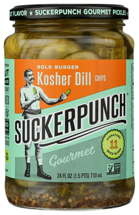 SUCKERPUNCH: Pickle Chips Dill, 24 oz