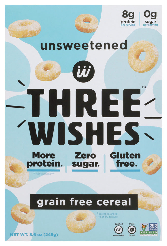 THREE WISHES: Cereal Unswt Grain Free, 8.6 OZ