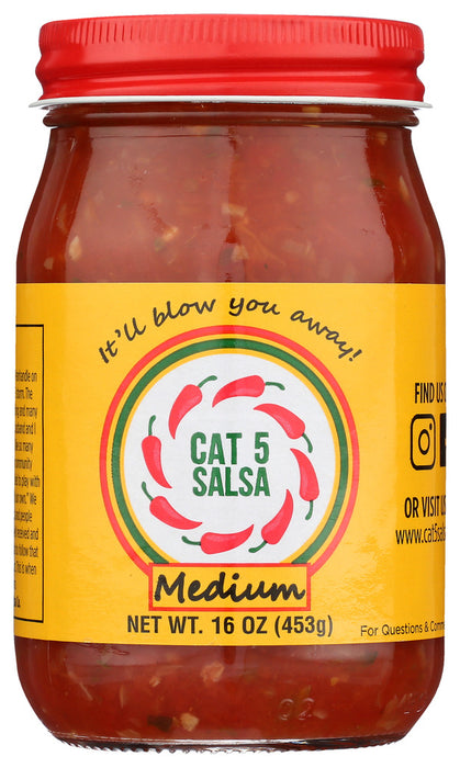 CAT 5 SALSA: Salsa Medium, 16 oz