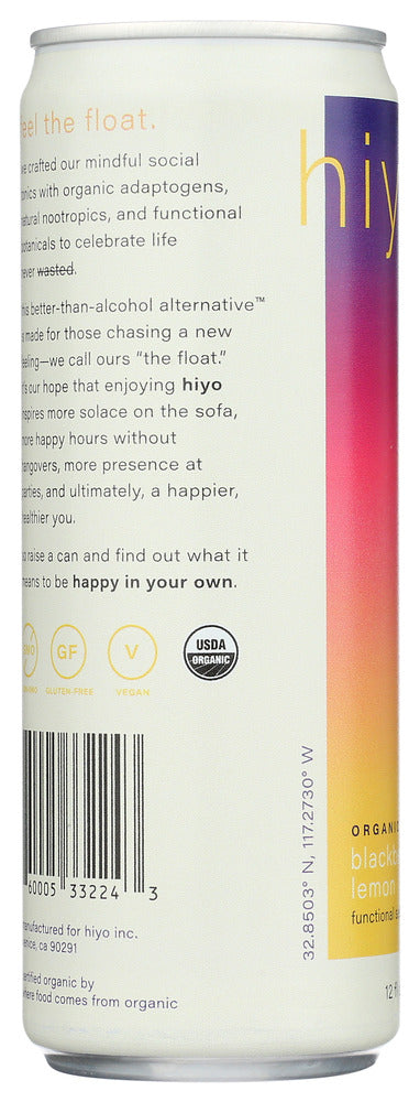 HIYO: Seltzer Blackberry Lemon, 12 FO