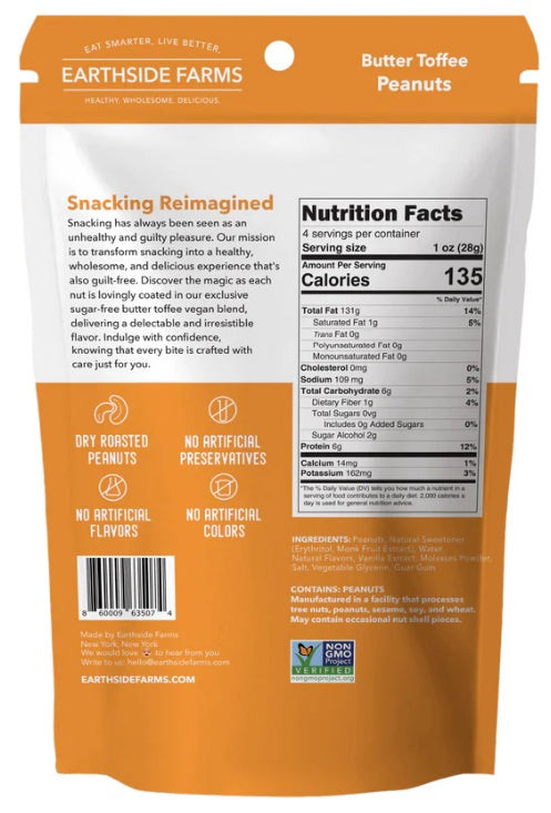 EARTHSIDE FARMS: Butter Toffee Peanuts, 4 oz