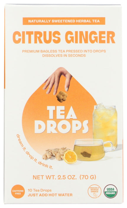 TEA DROPS: Tea drops Citrus Ginger Organic, 2.8 oz