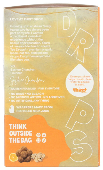 TEA DROPS: Tea drops Citrus Ginger Organic, 2.8 oz