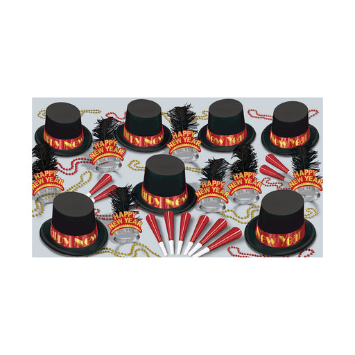 Red Onyx Asst for 50 by Beistle for New Years 50 Person Assortments