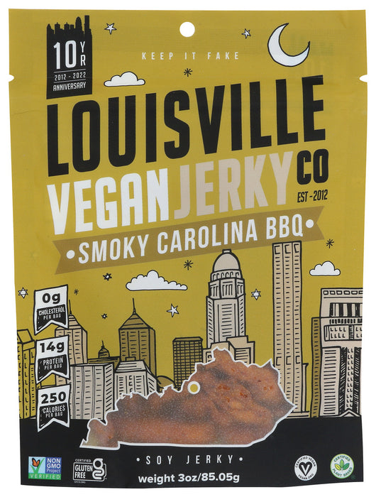 LOUISVILLE VEGAN JERKY: Smokey Carolina BBQ, 3 oz