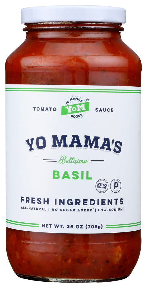 YO MAMAS FOODS: Sauce Tomato Basil, 25 oz