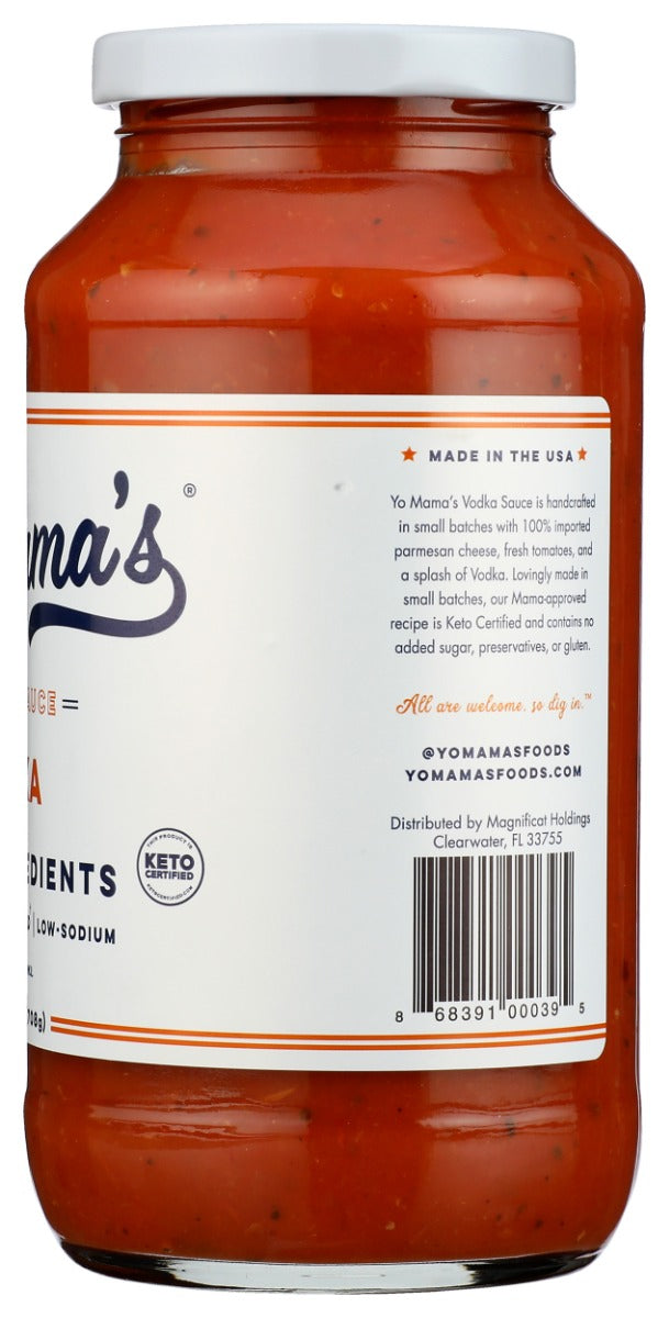 YO MAMA'S FOODS: Velvety Vodka Tomato Sauce, 25 oz