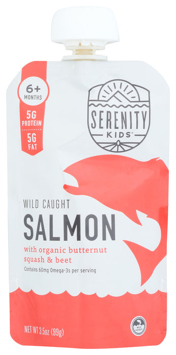 SERENITY KIDS: Salmon with Organic Butternut Squash & Beet Baby Food, 3.5 oz