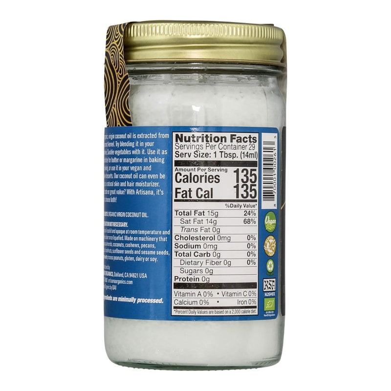 ARTISANA: Organic Virgin Coconut Oil, 14 oz