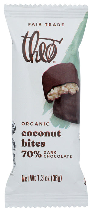 THEO CHOCOLATE: Coconut Bites Dark Chocolate, 1.3 oz