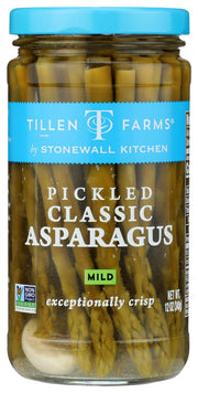 Who says only cucumbers can be pickles? Blanced and hand-packed in mild brine just hours after harvest, these asparagus pickles might just be your new favorite garnish. With a little hint of garlic, this mild pickled asparagus is a flavorful and extra crunchy addition to cocktails, appetizers and sandwiches.