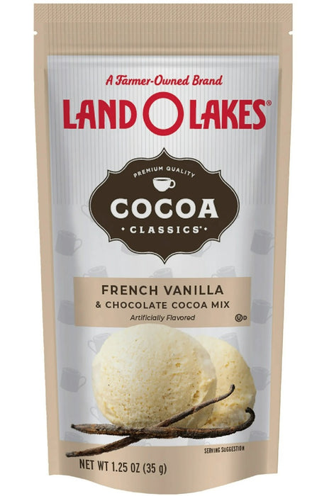Made with Madagascar vanilla and milk, it's a creamy, indulgent treat to wrap up your day with a bow.
Looking for a little something sweet right before bed?  Dunk a warm chocolate chip cookie into a mug of Land O Lakes® Cocoa Classics® French Vanilla Hot Cocoa Mix.
