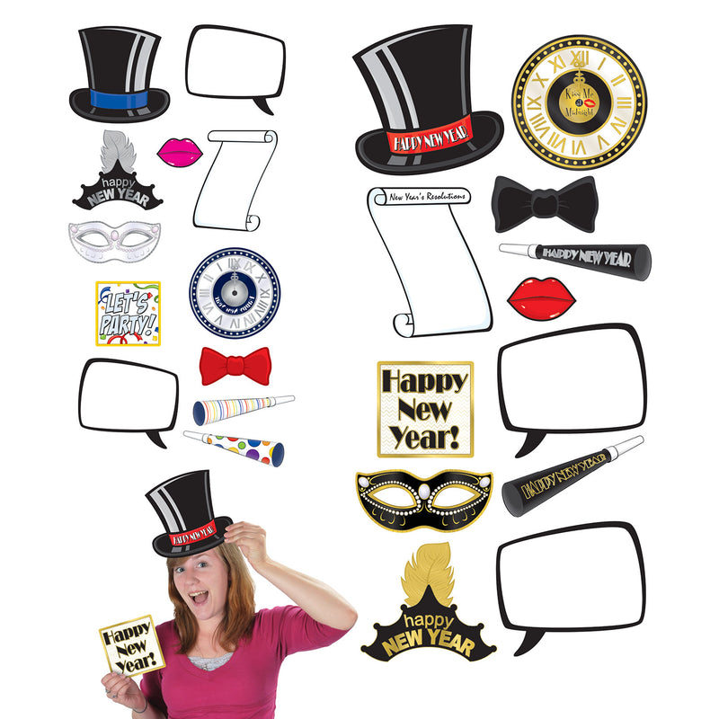 New Year Photo Fun Signs – 4"-9" – (12/Pkg) by Beistle for New Years Photo Fun Signs